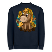 Cute Baby Horse Amd Sunflowers Heavyweight Sweatshirt | Teevron
