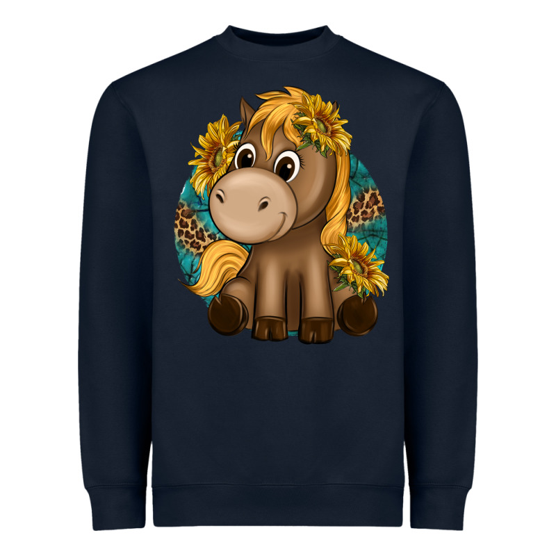 Cute Baby Horse Amd Sunflowers Heavyweight Sweatshirt by texasbilliewilder | Teevron