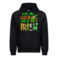 Black Eat drink and be Irish St. Patrick's Urban Hoodie - LillyAllenDesigns