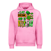Fuchsia Pink Eat drink and be Irish St. Patrick's Urban Hoodie - LillyAllenDesigns