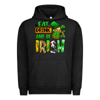 Pigment Black Eat drink and be Irish St. Patrick's Urban Hoodie - LillyAllenDesigns