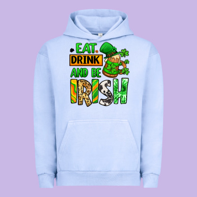 Eat Drink And Be Irish St. Patrick's Urban Hoodie Designed By Lillyallendesigns