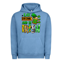 Pigment Pebble Blue Eat drink and be Irish St. Patrick's Urban Hoodie - LillyAllenDesigns