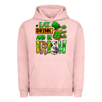 Pigment Salmon Eat drink and be Irish St. Patrick's Urban Hoodie - LillyAllenDesigns