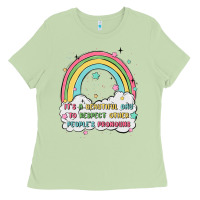 Matcha beautiful day to respect pronouns Ladies Tee - MaliasSmallBusiness
