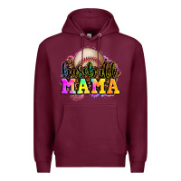 Burgundy baseball mama Premium Hoodie - OliviaCreatesArt