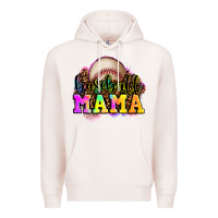 Pale Pink baseball mama Premium Hoodie - OliviaCreatesArt