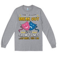 Heather Grey My Brain is 95% Show Tunes. Funny Theatre Gift. Long Sleeve Tee - Bettercallsaul