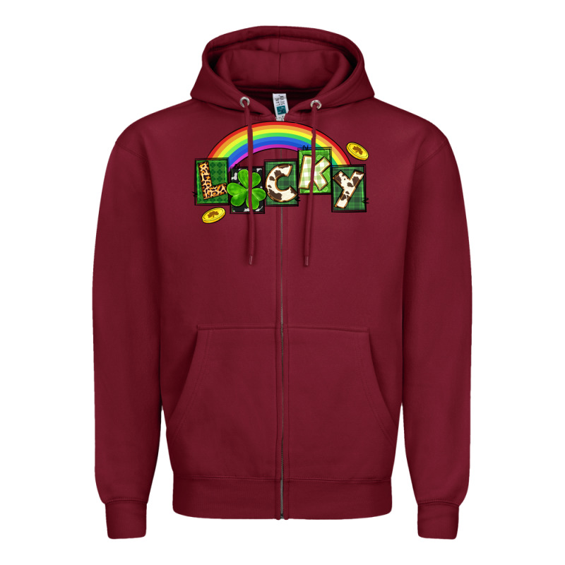 Lucky St. Patrick's Day Zipper Hoodie by CowGirlArtShop | Teevron