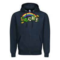 Navy Lucky St. Patrick's Day Zipper Hoodie - CowGirlArtShop