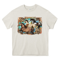 Cream 3 western horses running free Heavy Core Tee - LillyAllenDesigns