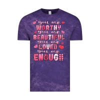 Cloud Purple you are worthy beautiful loved enough valentines Vintage Tee - LillyAllenDesigns