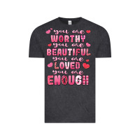 Vintage Black you are worthy beautiful loved enough valentines Vintage Tee - LillyAllenDesigns