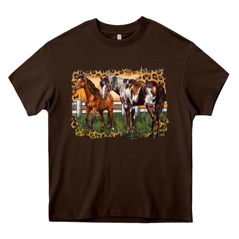 2 Horses At The Ranch Heavy Core Tee by LillyAllenDesigns | Teevron