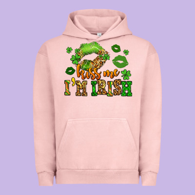 Kiss Me Im Irish St Patricks Lip Stain Urban Hoodie Designed By Lillyallendesigns