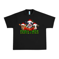 Black Mooey Christmas Cows Urban Heavy Tee - LillyAllenDesigns