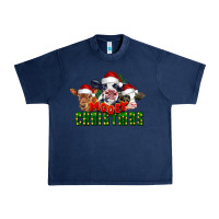 Navy Mooey Christmas Cows Urban Heavy Tee - LillyAllenDesigns