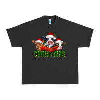 Pigment Black Mooey Christmas Cows Urban Heavy Tee - LillyAllenDesigns