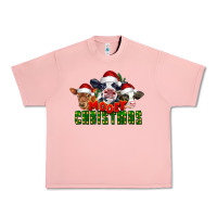 Salmon Mooey Christmas Cows Urban Heavy Tee - LillyAllenDesigns
