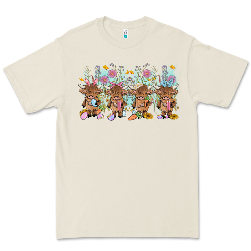 Easter Day Baby Highland Cow Premium Tee by MaliasSmallBusiness | Teevron