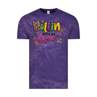 Cloud Purple rollin' with my krewe mardi gras Vintage Tee - LillyAllenDesigns