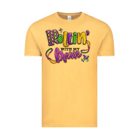 Vintage Mustard rollin' with my krewe mardi gras Vintage Tee - LillyAllenDesigns