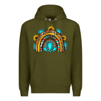 Army Green western gemstones sunflowers rainbow Premium Hoodie - OliviaCreatesArt
