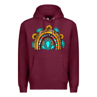 Burgundy western gemstones sunflowers rainbow Premium Hoodie - OliviaCreatesArt