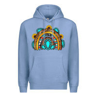 Colony Blue western gemstones sunflowers rainbow Premium Hoodie - OliviaCreatesArt