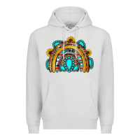 Dove Grey western gemstones sunflowers rainbow Premium Hoodie - OliviaCreatesArt