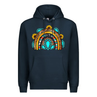 Navy western gemstones sunflowers rainbow Premium Hoodie - OliviaCreatesArt