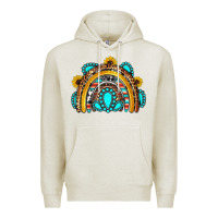 Oatmeal Heather western gemstones sunflowers rainbow Premium Hoodie - OliviaCreatesArt