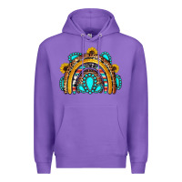 Purple western gemstones sunflowers rainbow Premium Hoodie - OliviaCreatesArt