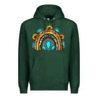 Sports Green western gemstones sunflowers rainbow Premium Hoodie - OliviaCreatesArt