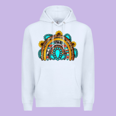Western Gemstones Sunflowers Rainbow Premium Hoodie Designed By Oliviacreatesart