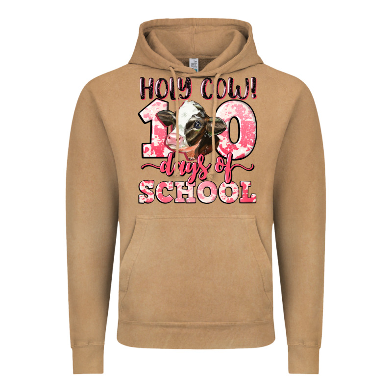 Holy Cow 100 Days Of School Vintage Hoodie by LillyAllenDesigns | Teevron