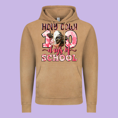 Holy Cow 100 Days Of School Vintage Hoodie Designed By Lillyallendesigns