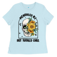 Baby Blue mentally ill but totally chill Ladies Tee - MaliasSmallBusiness