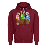 Burgundy Easter eggs  Easter Day Zipper Hoodie - CowGirlArtShop