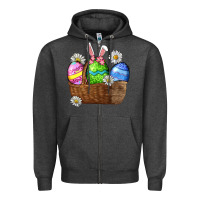 Charcoal Heather Easter eggs  Easter Day Zipper Hoodie - CowGirlArtShop
