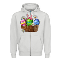 Dove Grey Easter eggs  Easter Day Zipper Hoodie - CowGirlArtShop