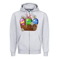 Heather Grey Easter eggs  Easter Day Zipper Hoodie - CowGirlArtShop