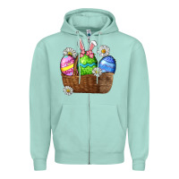 Seafoam Easter eggs  Easter Day Zipper Hoodie - CowGirlArtShop
