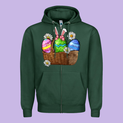 Easter Eggs  Easter Day Zipper Hoodie Designed By Cowgirlartshop