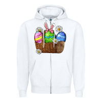 White Easter eggs  Easter Day Zipper Hoodie - CowGirlArtShop