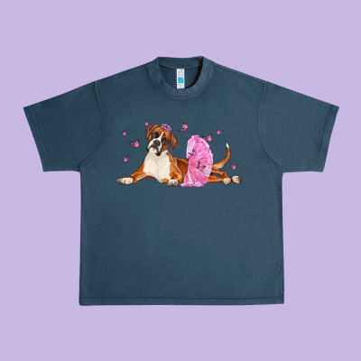 Boxer Dog With Tutu Urban Heavy Tee Designed By Lillyallendesigns
