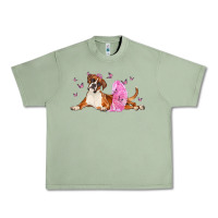 Oil Green boxer dog with tutu Urban Heavy Tee - LillyAllenDesigns