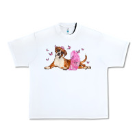 White boxer dog with tutu Urban Heavy Tee - LillyAllenDesigns