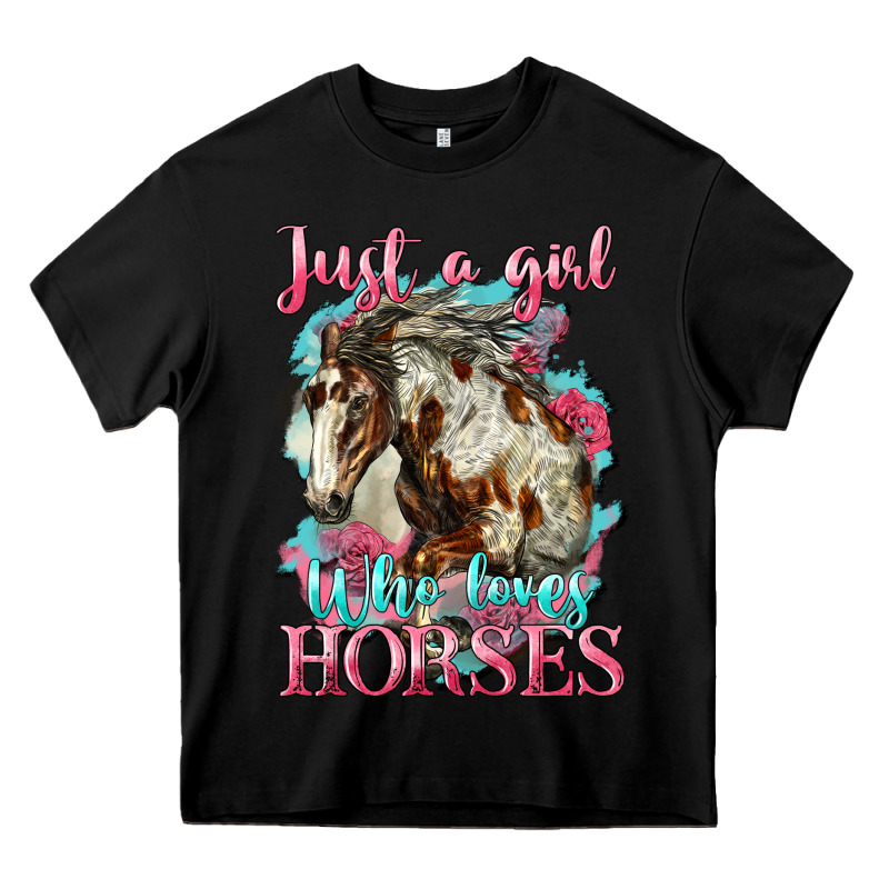 Just A Girl Who Loves Horses Mustang Heavy Core Tee by LillyAllenDesigns | Teevron