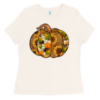 Bone leopard cowhide sunflower pumpkin Ladies Tee - Jasminsmagicworld